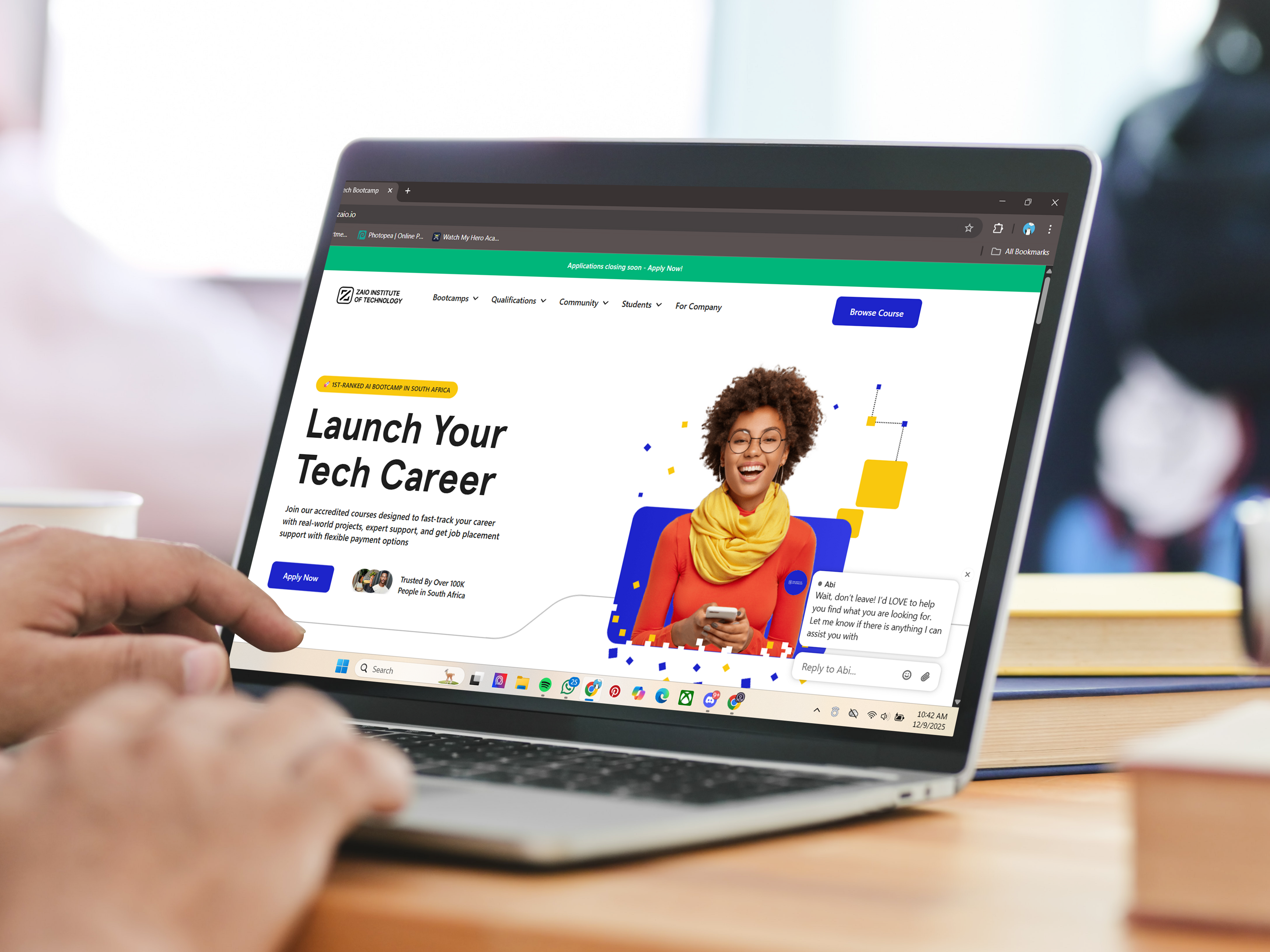 Applying to Zaio on zaio.io
